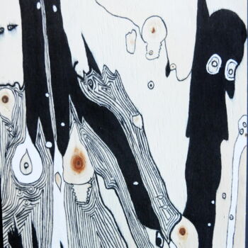 Drawing titled "Les habitants de la…" by Dominique Petit, Original Artwork, Ink