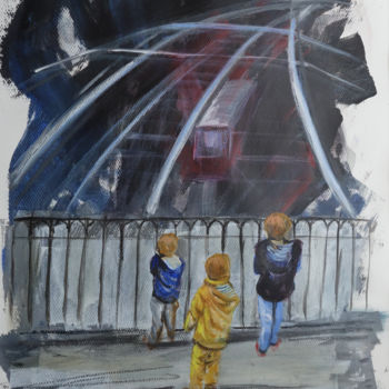 Painting titled "Le RER 2" by Dominique Righi, Original Artwork