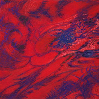 Painting titled "Rouge" by Dominique Righi, Original Artwork, Pastel