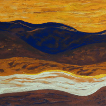 Painting titled "Crépuscule" by Dominique Righi, Original Artwork, Pastel