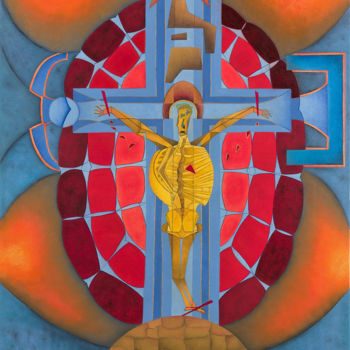 Картина под названием "Crucifixion" - Dominique Rousseau, Подлинное произведение искусства, Масло
