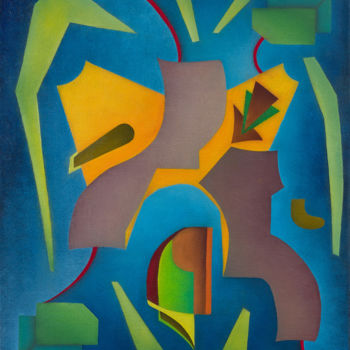 Painting titled "Abstraction XVI" by Dominique Rousseau, Original Artwork, Oil