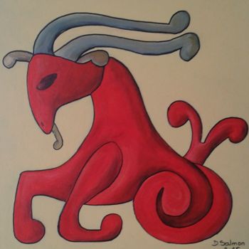 Painting titled "" Capricorne " 2015" by Dominique Salmon, Original Artwork, Acrylic