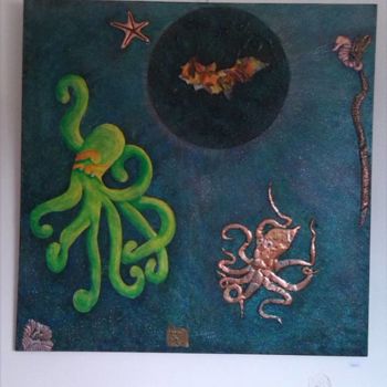 Painting titled "" Octopus "  2015" by Dominique Salmon, Original Artwork, Acrylic