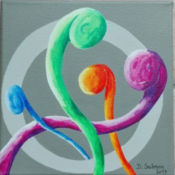 Painting titled "cercle-d-amis.jpg" by Dominique Salmon, Original Artwork, Acrylic