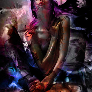 Arts numériques intitulée "femme assise" par Dominique Taïbouni, Œuvre d'art originale, Photo montage