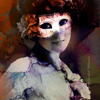Arts numériques intitulée "masque fleuri" par Dominique Taïbouni, Œuvre d'art originale, Photo montage