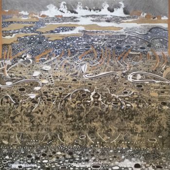 Pintura intitulada "Griffures de mer I" por Dominique Berton, Obras de arte originais