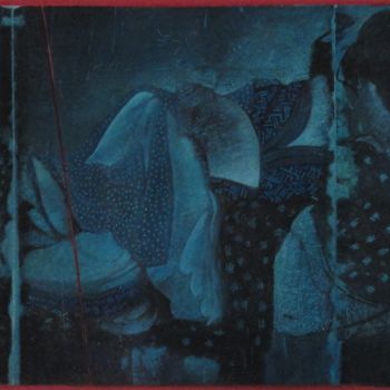 Peinture intitulée "Shunga d'après Utam…" par Dominique Berton, Œuvre d'art originale