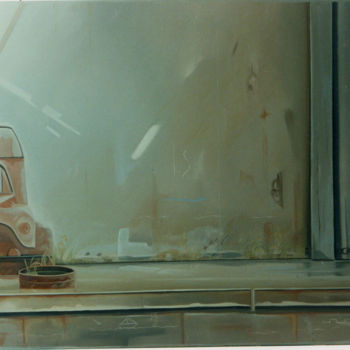 Painting titled "Le camion" by Dominique Berton, Original Artwork