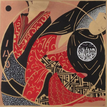Peinture intitulée "Hibakusha II" par Dominique Berton, Œuvre d'art originale
