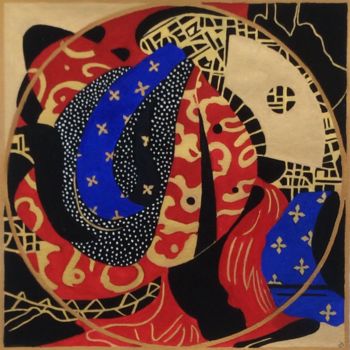 Pittura intitolato "Shunga II" da Dominique Berton, Opera d'arte originale