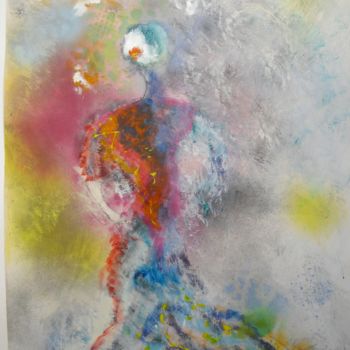 Malerei mit dem Titel "attitude flamenca d…" von Dominique Bertrand, Original-Kunstwerk, Pastell