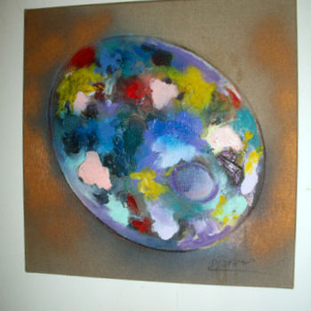 Картина под названием "palette" - Dominique Bertrand, Подлинное произведение искусства, Масло