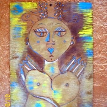Peinture intitulée "déesse aux seins nus" par Dominique Bertrand, Œuvre d'art originale, Acrylique