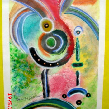 제목이 "clown heureux"인 미술작품 Dominique Bertrand로, 원작, 아크릴 유리에 장착됨