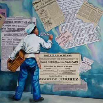 Painting titled "Liberté" by Dominique Douine, Original Artwork, Collages