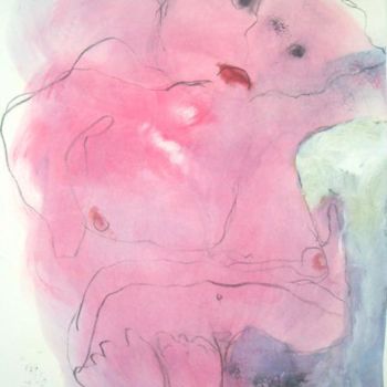 Peinture intitulée "Elle rose" par Dominique Evrard, Œuvre d'art originale