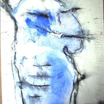 Pintura titulada "Femme bleu" por Dominique Evrard, Obra de arte original