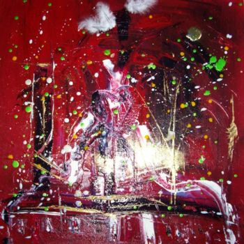 Painting titled "Pluie de confettis" by Dominique Fouquart  Domy, Original Artwork