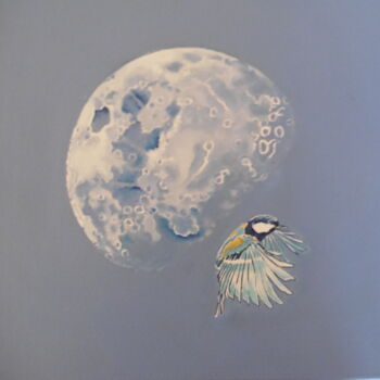 Картина под названием "lune 2" - Dominique Gutmann, Подлинное произведение искусства, Акрил