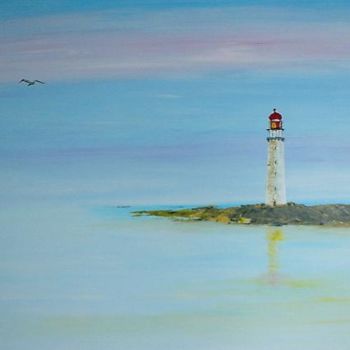 Painting titled "Phare Ouest" by Dominique Thivollier, Original Artwork