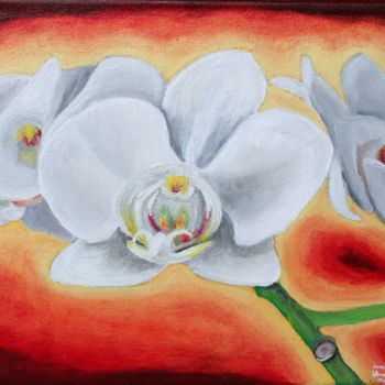 Painting titled "Orchidees   I" by Dominique Van De Velde, Original Artwork