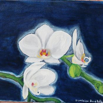 Painting titled "orchidees II" by Dominique Van De Velde, Original Artwork