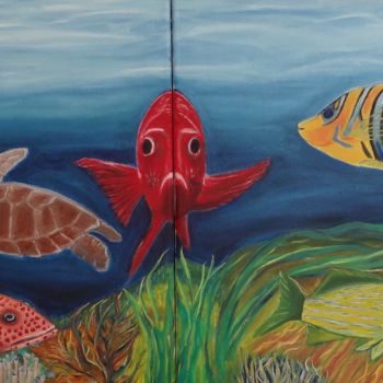 Pintura titulada "fish  I and II" por Dominique Van De Velde, Obra de arte original