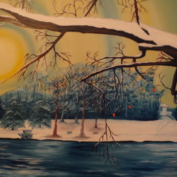 Painting titled "le bois de la Cambre" by Dominique Van De Velde, Original Artwork