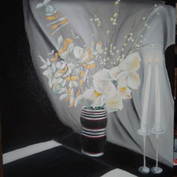 Картина под названием "bougies" - Dominique Van De Velde, Подлинное произведение искусства, Масло