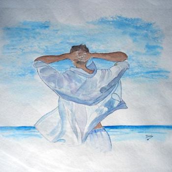 Pintura intitulada "méditation" por Domino, Obras de arte originais, Óleo