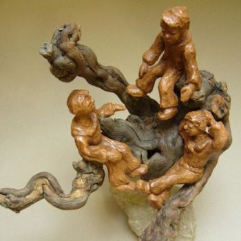 Sculpture titled "Arbre à palabres" by Domino, Original Artwork