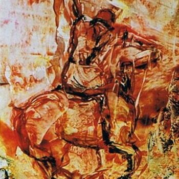 Pintura titulada "le joueur de polo" por Dommart, Obra de arte original