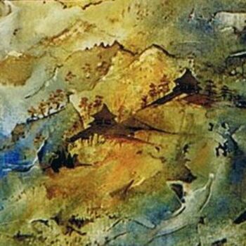 Peinture intitulée "entre ciel et terre" par Dommart, Œuvre d'art originale