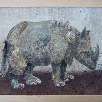 Painting titled "rhino" by Domondo, Original Artwork, Other
