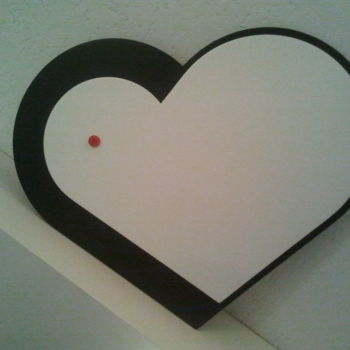 Sculpture intitulée "red heart II" par Patrícia Azoni, Œuvre d'art originale, Bois