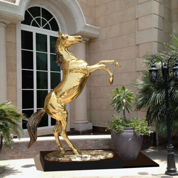 Sculpture intitulée "Hengst - Das steige…" par Don Alberto Carlos, Œuvre d'art originale, Bronze