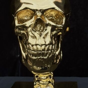 Sculptuur getiteld "Totenkopf Bronze Sk…" door Don Alberto Carlos, Origineel Kunstwerk, Bronzen