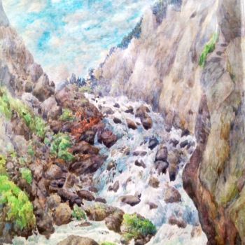 Painting titled "Orrido di Prè Saint…" by Don Barzaghi, Original Artwork, Watercolor