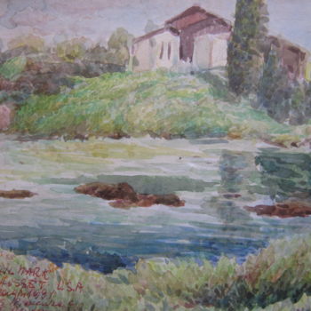 Painting titled "Ricordo di Chilmark…" by Don Barzaghi, Original Artwork, Watercolor