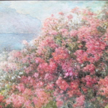 Pintura intitulada "Magnolie in fiore a…" por Don Barzaghi, Obras de arte originais, Aquarela