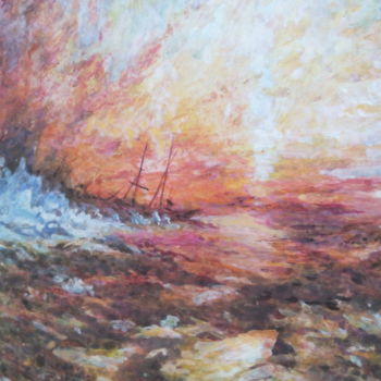 Painting titled "Omaggio a W. Turner" by Don Barzaghi, Original Artwork, Watercolor