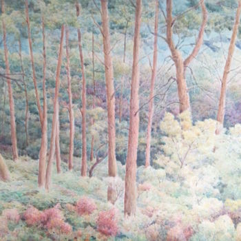 Painting titled "Sottobosco" by Don Barzaghi, Original Artwork, Watercolor