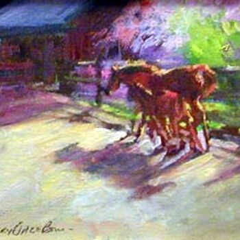 Painting titled "Together In Spring" by Don Bourret, Original Artwork, Oil