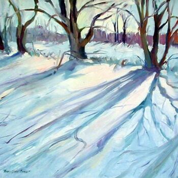 Painting titled "Snow Shadows" by Don Bourret, Original Artwork, Oil