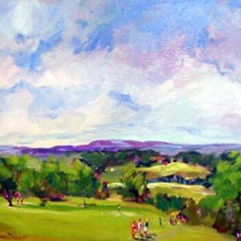 Painting titled "Summer Camp II" by Don Bourret, Original Artwork, Oil