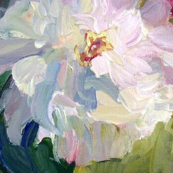 Painting titled "Peony III" by Don Bourret, Original Artwork, Oil