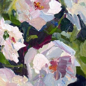 Painting titled "Roses II" by Don Bourret, Original Artwork, Oil