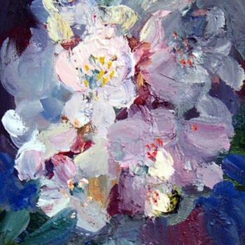 Painting titled "Rhodendron #5" by Don Bourret, Original Artwork, Oil
